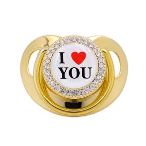 Gold Bling I Love You Baby Pacifier - 4aKid