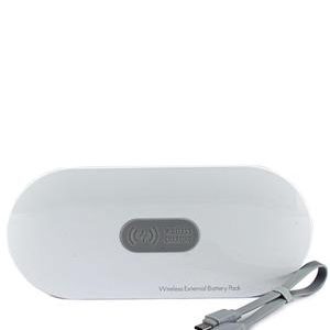 10000mAh Power Bank with Wireless Battery Pack - White