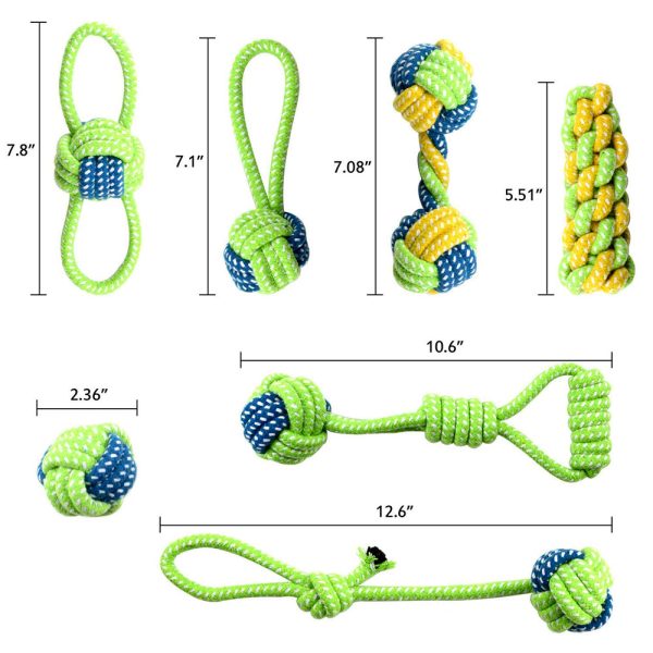 7Pcs Pet Dog Chewing Rope Toy Set - Image 2