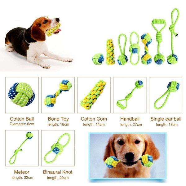 7Pcs Pet Dog Chewing Rope Toy Set - Image 3