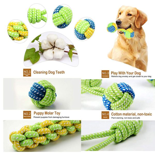 7Pcs Pet Dog Chewing Rope Toy Set - Image 4