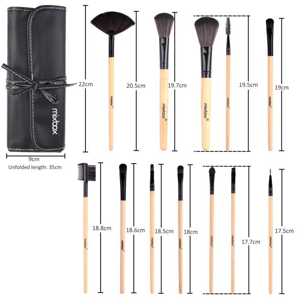 Professional 12Pcs Makeup Brush Set With Storage Bag - Image 4