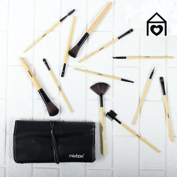 Professional 12Pcs Makeup Brush Set With Storage Bag - Image 2