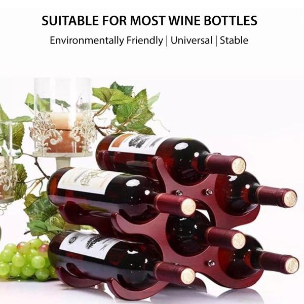 Wooden Wine Rack 6 Bottle Wine Holder - Image 3