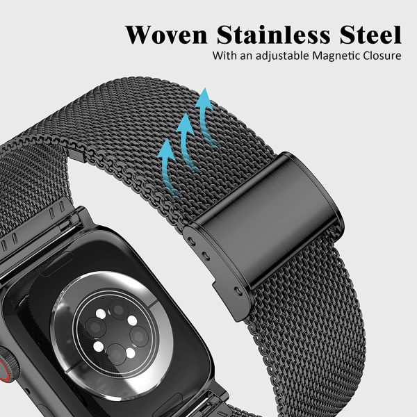 38/40mm Magnetic Milanese Strap For Apple Watch - Iridescent Black - Image 4