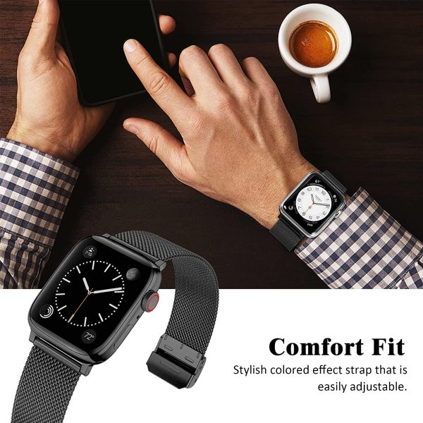 38/40mm Magnetic Milanese Strap For Apple Watch - Iridescent Black - Image 2