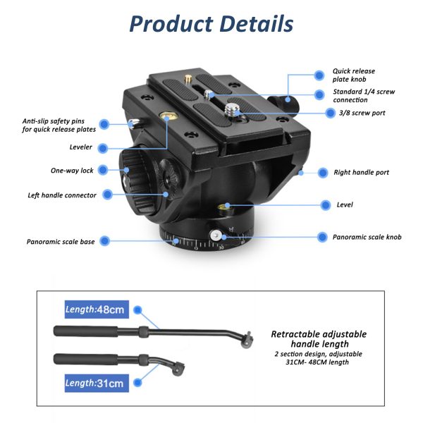 Video Camera Fluid Drag Pan Tilt Head - Image 4