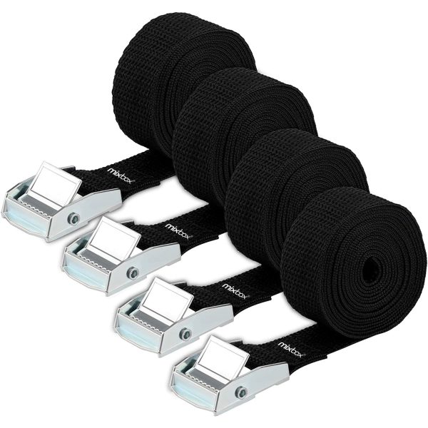 4-Pack 4m Tie Down Lashing Straps