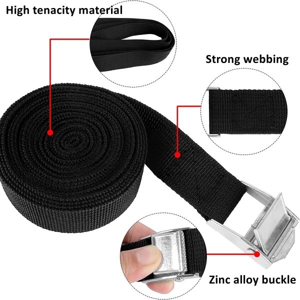 4-Pack 4m Tie Down Lashing Straps - Image 3