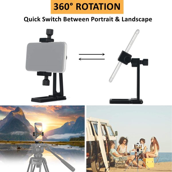 Rotation Aluminum Phone Holder Tripod Adapter - Image 3