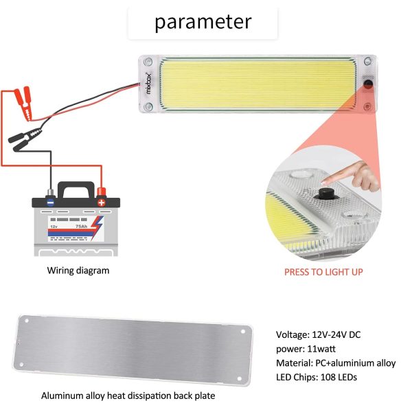 4PCS 12W COB LED Car Interior Light - Image 4