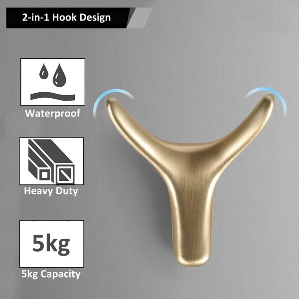 3 Pack Metal Horn Towel Coat Wall Hooks - Image 8