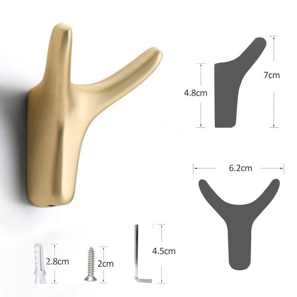 3 Pack Metal Horn Towel Coat Wall Hooks - Image 9