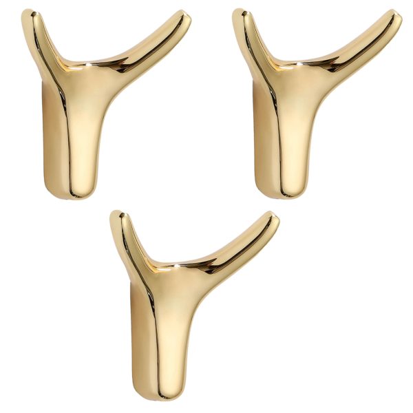 3 Pack Metal Horn Towel Coat Wall Hooks - Image 10