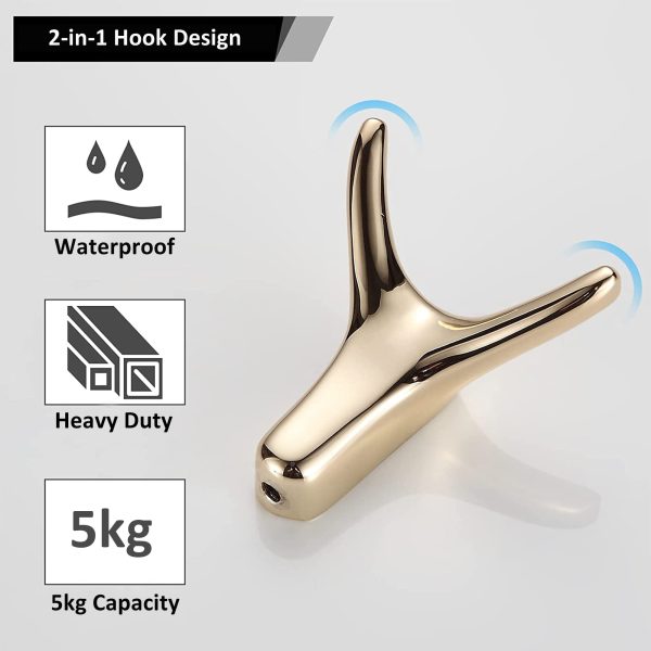 3 Pack Metal Horn Towel Coat Wall Hooks - Image 12