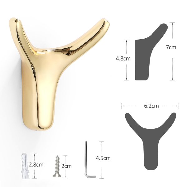 3 Pack Metal Horn Towel Coat Wall Hooks - Image 13