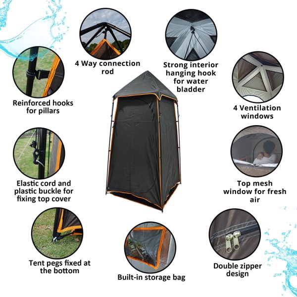 Outdoor Shower Camping Privacy Tent With Shower Bag - Image 3