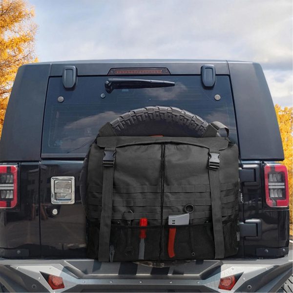 60L Spare Wheel Bin Bag Organizer - Black - Image 2