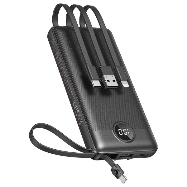 Veektomx 10000mAh 4 Outputs Power Bank With Built in Cables