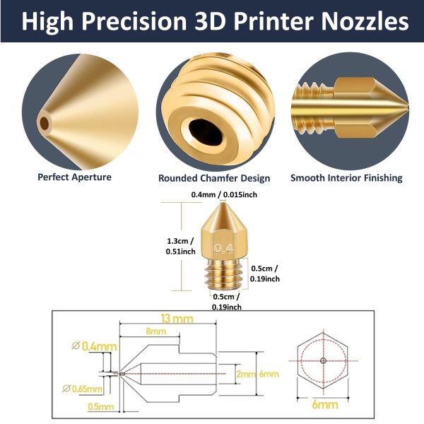 10PCs 3D Printer 0.4mm Nozzles and Cleaning Kit - Image 3