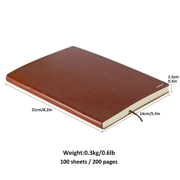 5 Pack PU Leather A5 Lined Journal Ruled Notebook - Image 4