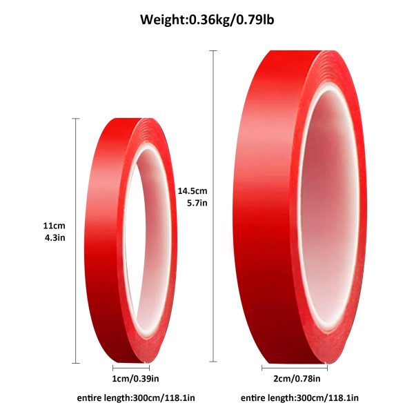 Pack of 2 Clear Adhesive Waterproof Acrylic Double Sided Tape - Image 5