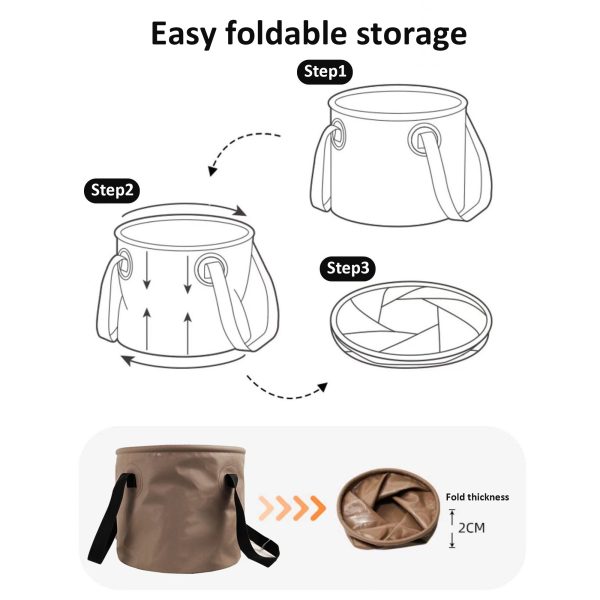 Camping Folding Wash Basin Fishing Collapsible Bucket 20L - Image 4