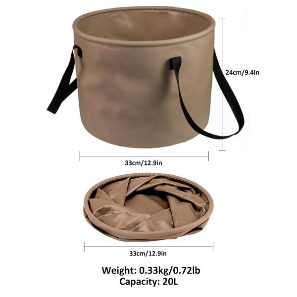 Camping Folding Wash Basin Fishing Collapsible Bucket 20L - Image 5