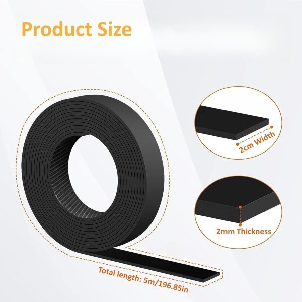 2cm Wide Anti Slip Self Adhesive Furniture Grip Rubber Strip - 5m - Image 4