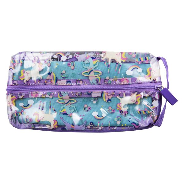 Quest Clear PVC Pencil Case Unicorn Purple