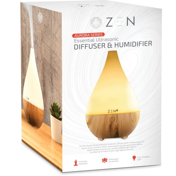 ZEN Aurora series Ultrasonic Diffuser - Light Wood - Image 3