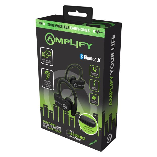 SPORTS TRUE WIRELESS EARPHONES WITH SPORTS STABILIZER HOOKS & CARRY CASE - Image 5