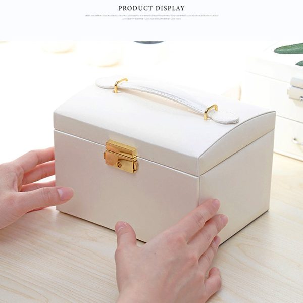 3 Tier Jewelry Lockable Storage Organizer Box - Image 3