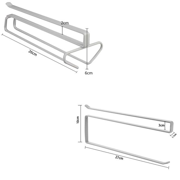 Under Cabinet Paper Towel Hanger & 2Pcs Wine Glass Rack - Image 4