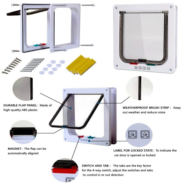 Magnetic Pet Flap Door Kit for Cat and Small Dog - Image 3