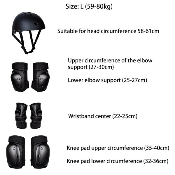 Skateboard Knee Elbow Pads & Helmet 7Pcs Set for Kids & Youngs - Image 5