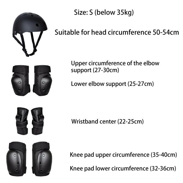 Skateboard Knee Elbow Pads & Helmet 7Pcs Set for Kids & Youngs - Image 7