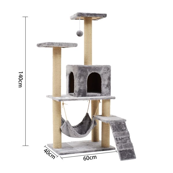 Large Cat Tree with Hammock Sisal Scratcher - Image 4