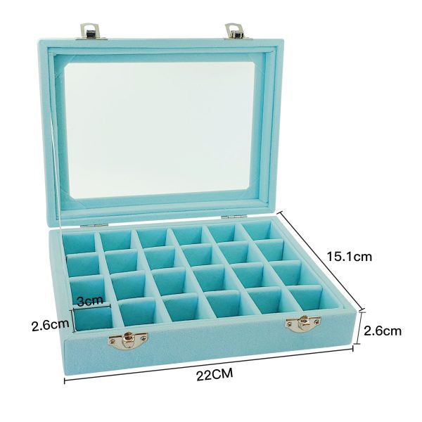 24 Slots Velvet Jewelry Display Tray - Image 3