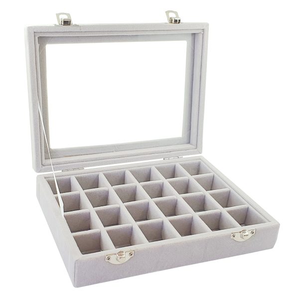 24 Slots Velvet Jewelry Display Tray - Image 5