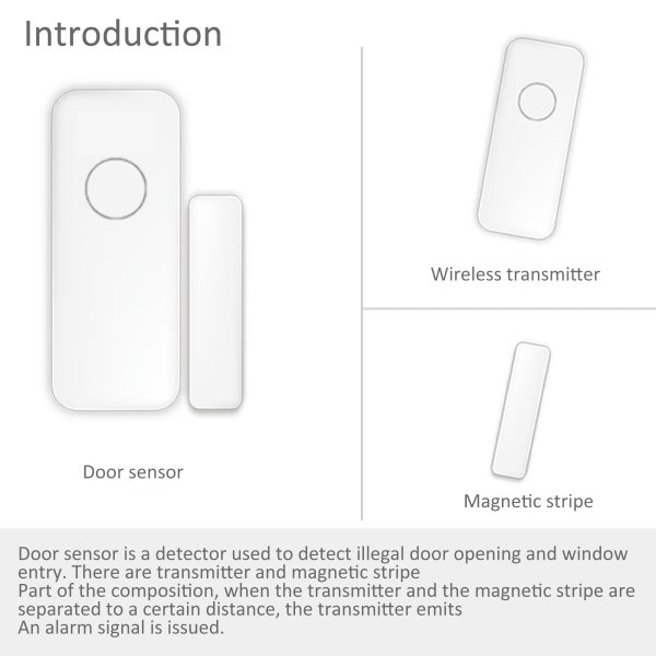 Wireless Door and Window Sensor 2Pcs - Image 2