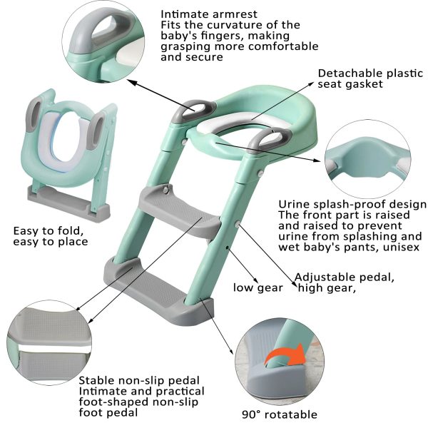 Foldable Potty Training Toilet Seat Ladder Step - Image 2