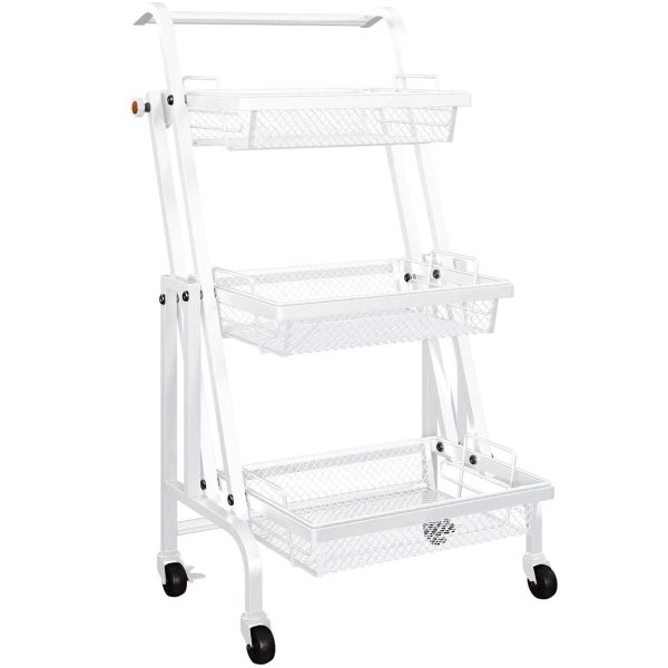 3 Tier Adjustable Rolling Utility Cart - Image 5