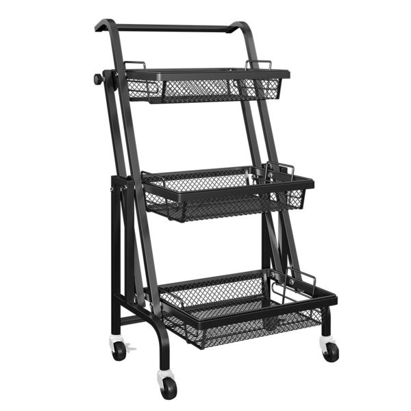 3 Tier Adjustable Rolling Utility Cart