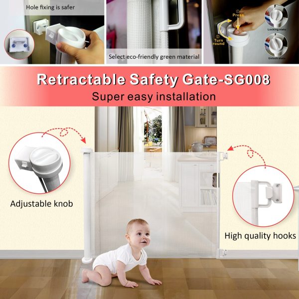 Retractable Baby Safety Gate Mesh Pet Gate - Image 3