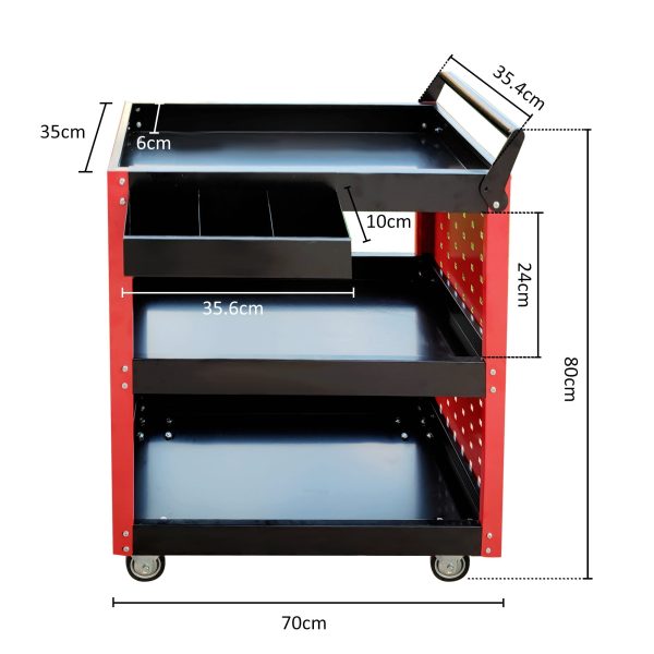 3 Shelf Utility Cart Tool Box - Image 4