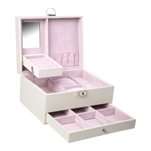 PU Leather Jewelry Box Organizer with Drawer