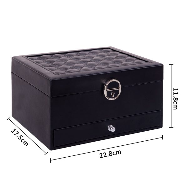 PU Leather Jewelry Box Organizer with Drawer - Image 8