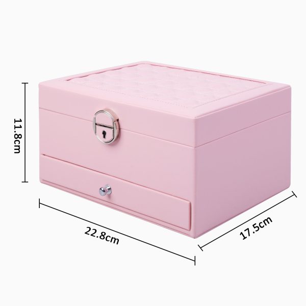 PU Leather Jewelry Box Organizer with Drawer - Image 12