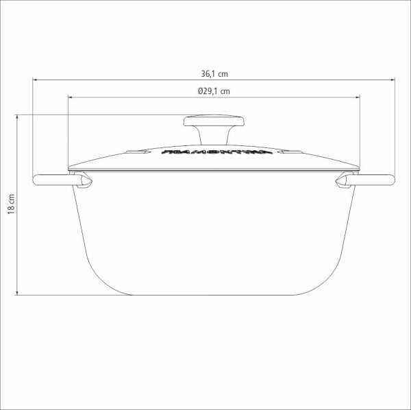 Cast Iron Casserole with Interior Nonstick Coating 28cm 6l -Trento (nonstick) - Image 5